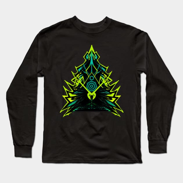 Neon Abstract Christmas tree Long Sleeve T-Shirt by Korlasx2